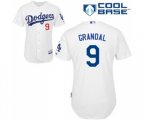 Los Angeles Dodgers #9 Yasmani Grandal Replica White Home Cool Base Baseball Jersey