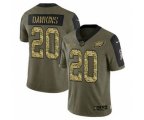Philadelphia Eagles #20 Brian Dawkins 2021 Olive Camo Salute To Service Limited Stitched Football Jersey