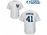New York Yankees #41 Randy Johnson Authentic White Home MLB Jersey