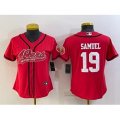 Women San Francisco 49ers #19 Deebo Samuel Red With Patch Cool Base Stitched Baseball Jersey