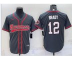 Tampa Bay Buccaneers #12 Tom Brady Grey Stitched Cool Base Nike Baseball Jersey