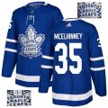 Toronto Maple Leafs #35 Curtis McElhinney Authentic Royal Blue Fashion Gold NHL Jersey