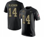 Jacksonville Jaguars #14 Justin Blackmon Black Camo Salute to Service T-Shirt