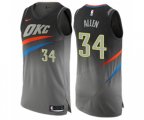 Oklahoma City Thunder #34 Ray Allen Authentic Gray NBA Jersey - City Edition