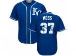Kansas City Royals #37 Brandon Moss Blue Authentic Blue Team Logo Fashion Cool Base MLB Jersey