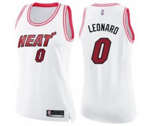 Women\'s Miami Heat #0 Meyers Leonard Swingman White Pink Fashion Basketball Jersey