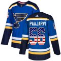 St. Louis Blues #56 Magnus Paajarvi Authentic Blue USA Flag Fashion NHL Jersey