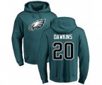 Philadelphia Eagles #20 Brian Dawkins Green Name & Number Logo Pullover Hoodie
