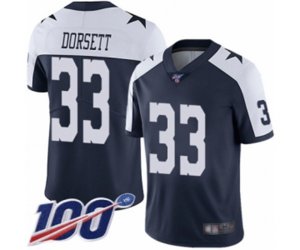 Dallas Cowboys #33 Tony Dorsett Navy Blue Throwback Alternate Vapor Untouchable Limited Player 100th Season Football Jersey