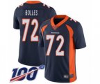 Denver Broncos #72 Garett Bolles Navy Blue Alternate Vapor Untouchable Limited Player 100th Season Football Jersey