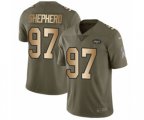New York Jets #97 Nathan Shepherd Limited Olive Gold 2017 Salute to Service NFL Jersey