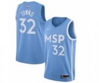 Minnesota Timberwolves #32 Karl-Anthony Towns Authentic Blue Basketball Jersey - 2019-20 City Edition