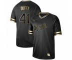 Kansas City Royals #41 Danny Duffy Authentic Black Gold Fashion Baseball Jersey