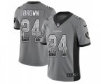 Oakland Raiders #24 Willie Brown Limited Gray Rush Drift Fashion Football Jersey