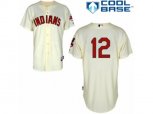 Cleveland Indians #12 Francisco Lindor Authentic Cream Alternate 2 Cool Base MLB Jersey