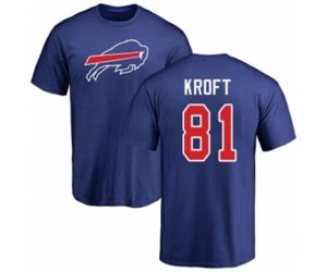Buffalo Bills #81 Tyler Kroft Royal Blue Name & Number Logo T-Shirt