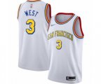 Golden State Warriors #3 David West Authentic White Hardwood Classics Basketball Jersey - San Francisco Classic Edition