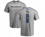 Seattle Seahawks #76 Duane Brown Ash Backer T-Shirt