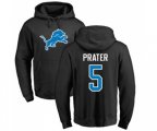 Detroit Lions #5 Matt Prater Black Name & Number Logo Pullover Hoodie
