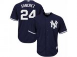 New York Yankees #24 Gary Sanchez Replica Navy Blue Alternate MLB Jersey
