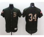 Boston Red Sox #34 David Ortiz Majestic Green Salute to Service Flexbase Authentic Collection Jersey