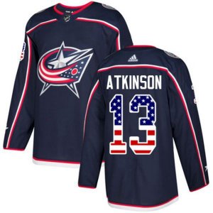 Columbus Blue Jackets #13 Cam Atkinson Authentic Navy Blue USA Flag Fashion NHL Jersey