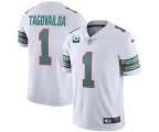 Miami Dolphins 2022 #1 Tua Tagovailoa White With 1-star C Patch Stitched Jersey