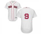 Boston Red Sox #9 Ted Williams White Home Flex Base Authentic Collection Baseball Jersey