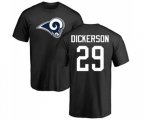 Los Angeles Rams #29 Eric Dickerson Black Name & Number Logo T-Shirt