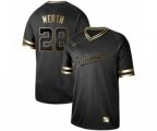 Washington Nationals #28 Jayson Werth Authentic Black Gold Fashion Baseball Jersey