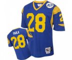 Los Angeles Rams #28 Marshall Faulk Authentic Blue Throwback Football Jersey