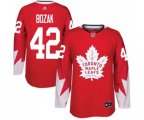 Toronto Maple Leafs #42 Tyler Bozak Authentic Red Alternate NHL Jersey
