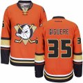 Anaheim Ducks #35 Jean-Sebastien Giguere Authentic Orange Third NHL Jersey