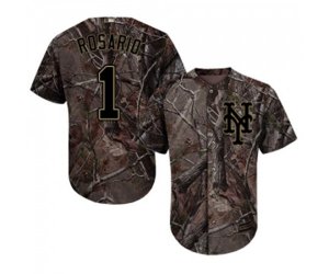 New York Mets #1 Amed Rosario Authentic Camo Realtree Collection Flex Base Baseball Jersey