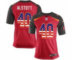 Tampa Bay Buccaneers #40 Mike Alstott Elite Red Home USA Flag Fashion Football Jersey