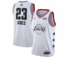 Los Angeles Lakers #23 LeBron James Swingman White 2019 All-Star Game Basketball Jersey