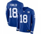 New York Giants #18 Bennie Fowler Limited Royal Blue Therma Long Sleeve Football Jersey