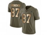 New England Patriots #87 Rob Gronkowski Limited Olive Gold 2017 Salute to Service NFL Jersey
