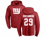 New York Giants #29 Deone Bucannon Red Name & Number Logo Pullover Hoodie