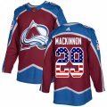 Colorado Avalanche #29 Nathan MacKinnon Authentic Burgundy Red USA Flag Fashion NHL Jersey