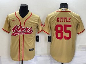 San Francisco 49ers #85 George Kittle Gold Stitched Cool Base Nike Baseball Jersey