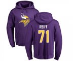 Minnesota Vikings #71 Riley Reiff Purple Name & Number Logo Pullover Hoodie