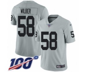 Oakland Raiders #58 Kyle Wilber Limited Silver Inverted Legend 100th Season Football Jersey