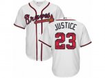 Atlanta Braves #23 David Justice Authentic White Team Logo Fashion Cool Base MLB Jersey