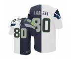 Seattle Seahawks #80 Steve Largent Elite Navy White Split Fashion Football Jersey