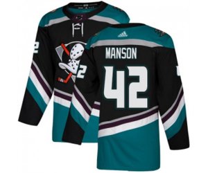 Anaheim Ducks #42 Josh Manson Authentic Black Teal Alternate Hockey Jersey