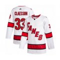 Carolina Hurricanes #33 Fredrik Claesson Authentic White Away Hockey Jersey