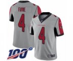Atlanta Falcons #4 Brett Favre Limited Silver Inverted Legend 100th Season Football Jersey