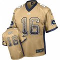 Los Angeles Rams #16 Jared Goff Elite Gold Drift Fashion NFL Jersey