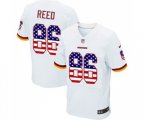Washington Redskins #86 Jordan Reed Elite White Road USA Flag Fashion Football Jersey